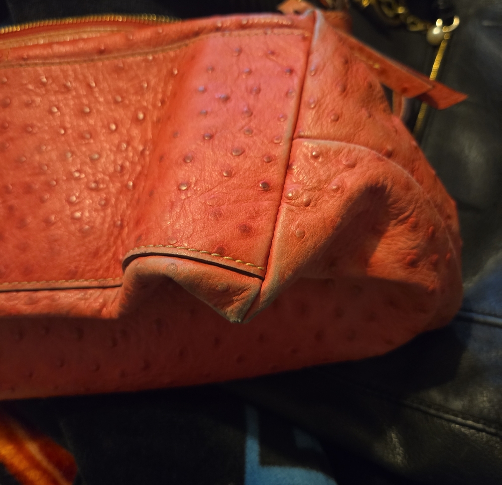 Dooney & Bourke Pink Ostrich-Textured Leather Bag - Picture 10 of 12
